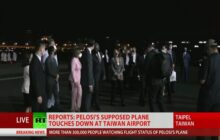 هواپیمای «نانسی پلوسی» در تایپه فرود آمد