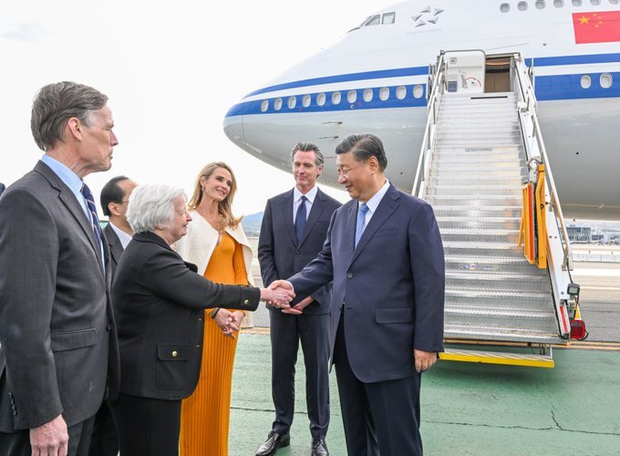 رییس‌جمهور چین وارد آمریکا شد
