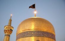 پرچم گنبد رضوی رنگ محرم گرفت