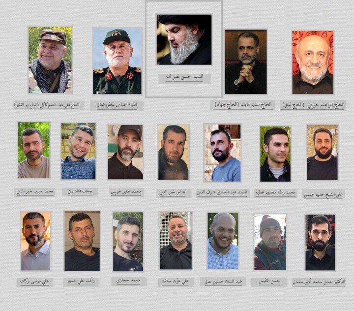 تمام افرادی که همراه سیدحسن نصرالله به شهادت رسیدند + تصاویر