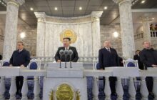 رونمایی «کیم» از قدرتمندترین موشک قاره‌پیمای کره شمالی در حضور مدودف