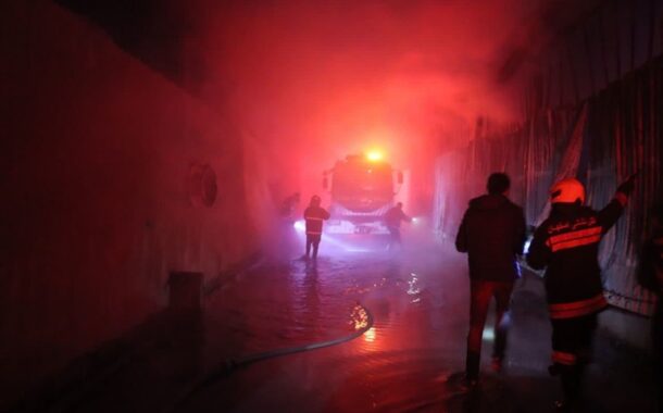 مهار حریق سنگین کارگاه تولید نمد در حاشیه اصفهان