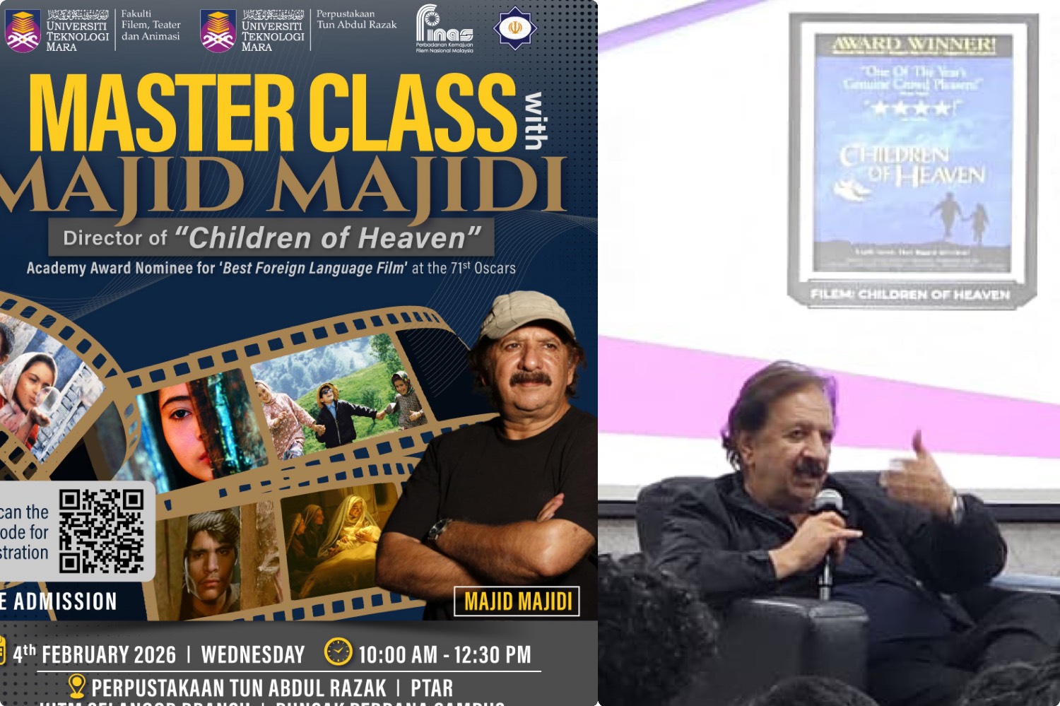 برگزاری سه مسترکلاس مجید مجیدی در مالزی