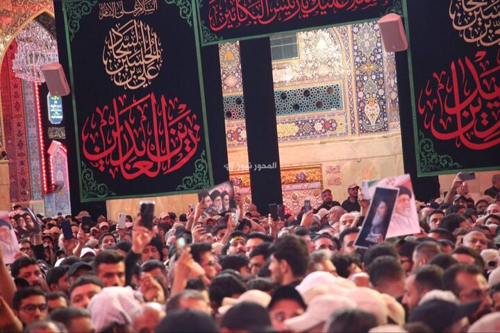 تشییع پیکر مطهر رهبر شهید در کربلا
